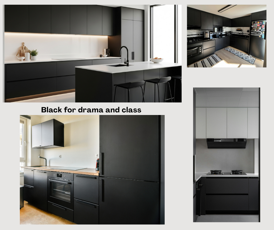 Black Textured kitchen replacement doors. Made to any size. Free UK delivery