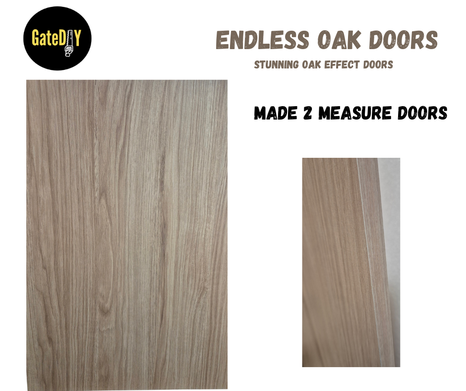 Endless Oak effect kitchen replacement doors. Made to any size. Free UK delivery