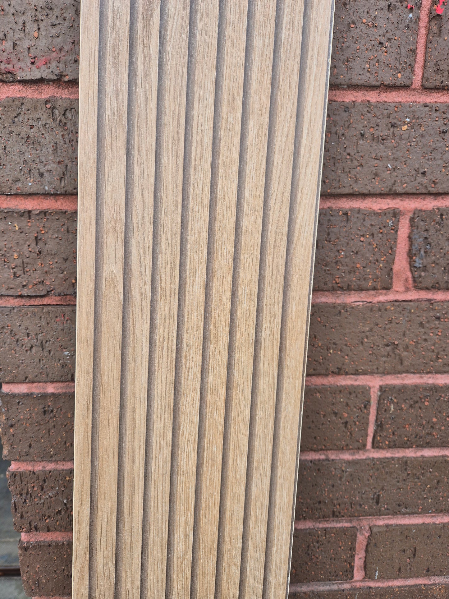 Oak strip wood effect replacement kitchen cupboard doors. Made to size. Free delivery