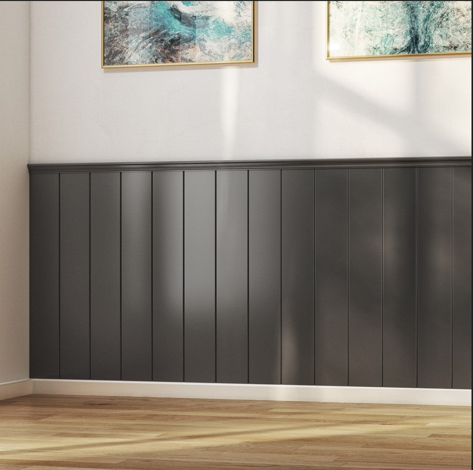Wall panelling strips 9mm MDF feature wall kit inc 10 @ 1200x100x9mm Strips and 1@ Grab adhesive