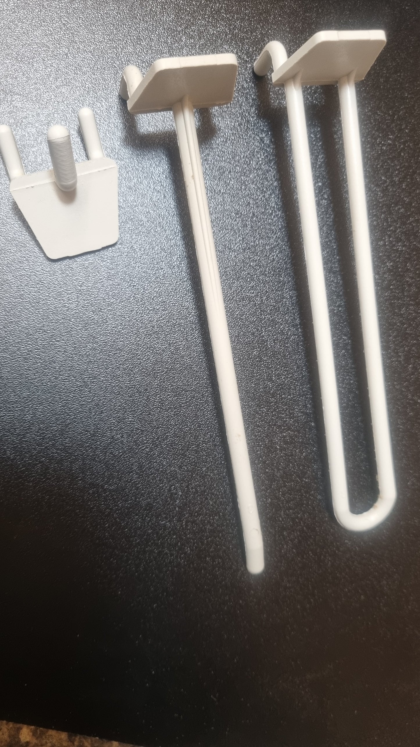 white plastic pegboard hooks assorted bundle of approx 130 hooks for 6mm pegboard