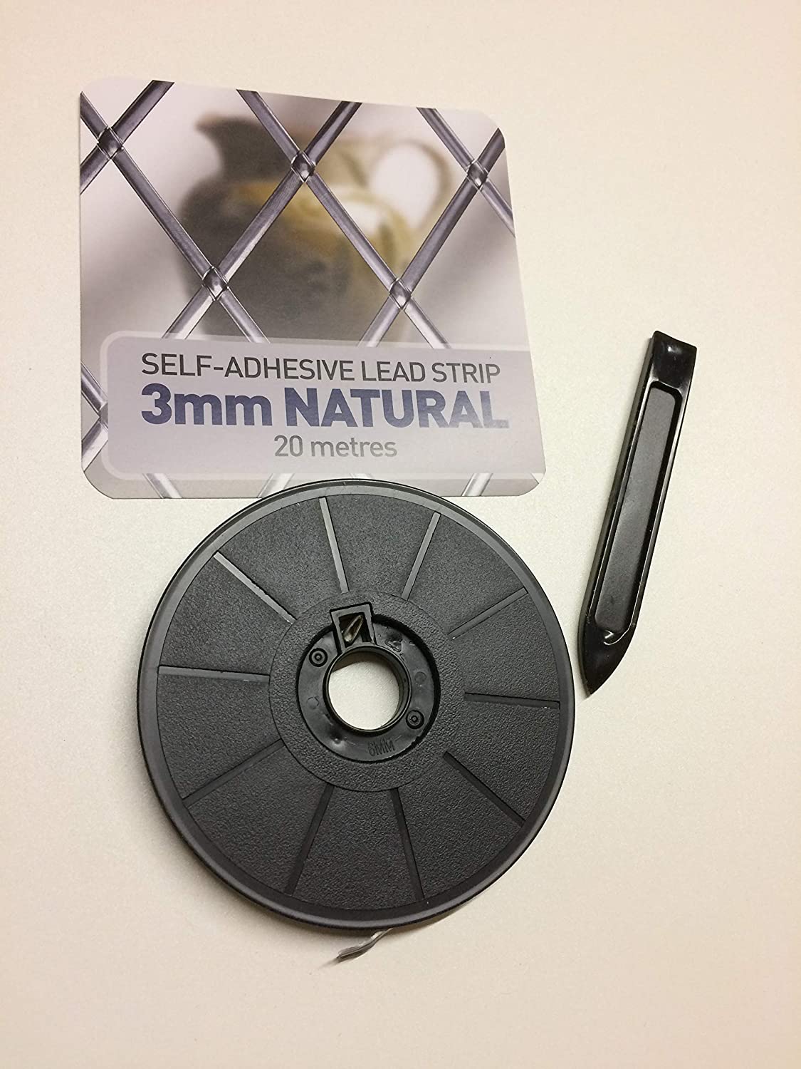 Regalead 3mm natural finish lead strip for use on windows and doors 20 metre self adhesive. Create your own leaded window design