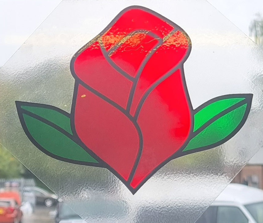 Regalead Stained Glass effect leading fan-lights,Static window clings, pre printed transfers various designs. Window stickers. Glass transfers