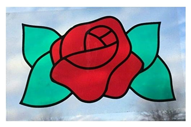 Regalead Stained Glass effect leading fan-lights,Static window clings, pre printed transfers various designs. Window stickers. Glass transfers