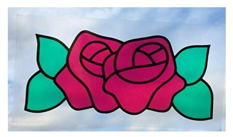 Regalead Stained Glass effect leading fan-lights,Static window clings, pre printed transfers various designs. Window stickers. Glass transfers