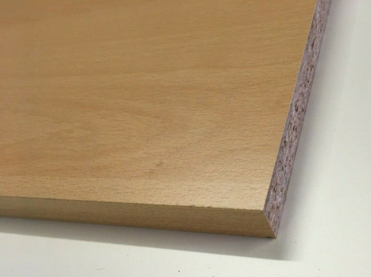 15mm Ellmau Beech Melamine Faced Chipboard MFC wood shelving Board 1200mm Lengths Various widths