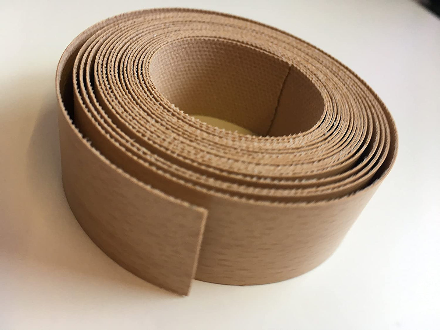 Beech iron on edging tape, Pre glued melamine edging 22mm wide. Can be trimmed to size