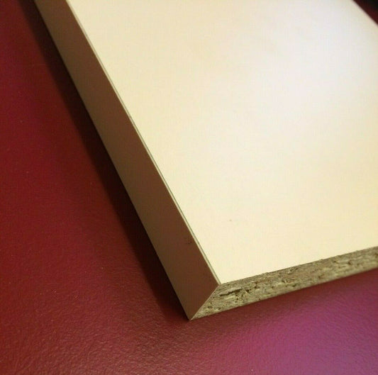 15mm Cream Melamine Faced Chipboard MFC Shelving Board various widths 1200mm Lengths