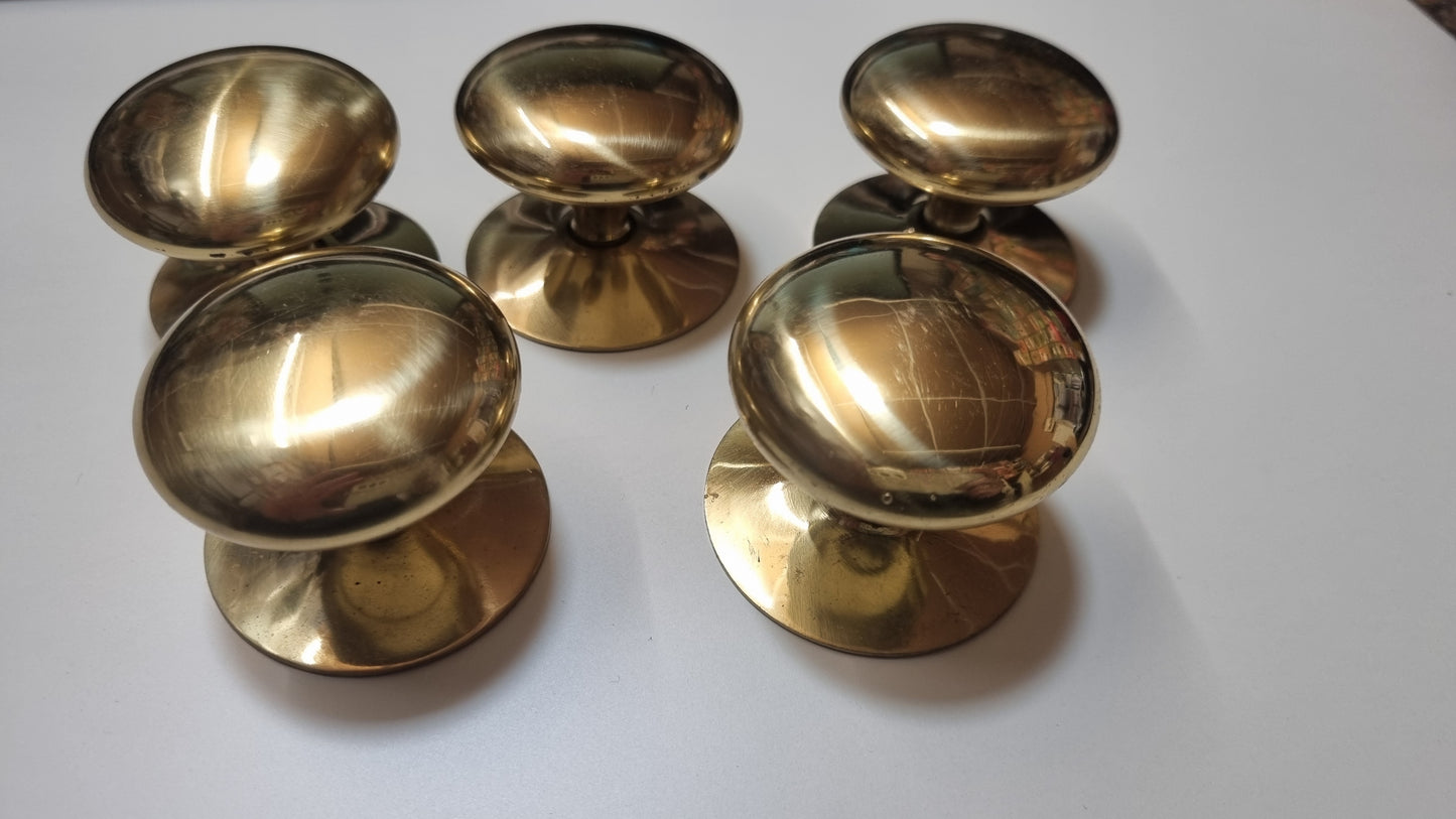 50mm Brass knobs, Victorian brass cupboard door knobs Pack of 5