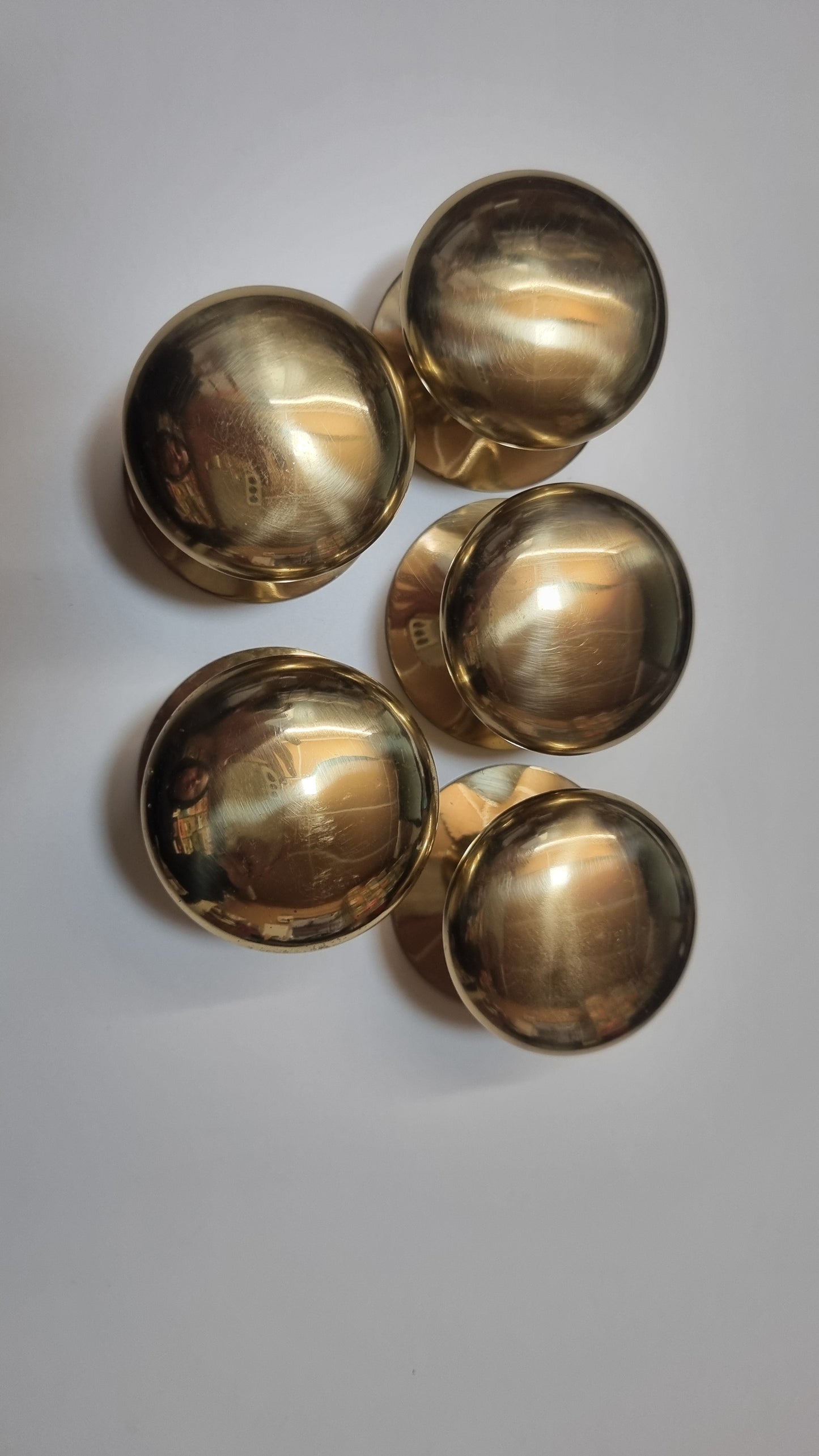 50mm Brass knobs, Victorian brass cupboard door knobs Pack of 5