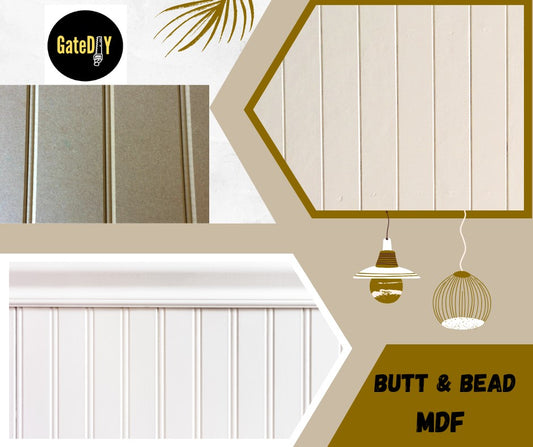 T&G effect, Butt & Bead MDF kitchen cupboard end panels, Island back panel. Tongue & Groove effect panels