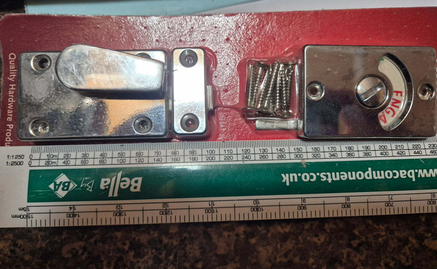Toilet or Bathroom Indicator bolt. Bathroom privacy bolt Chrome finished