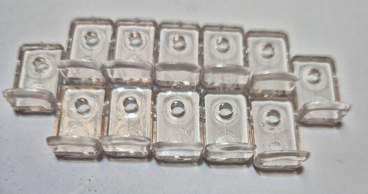Clear mirror brackets, Glass shelf brackets, Pack of 10 clear plastic brackets