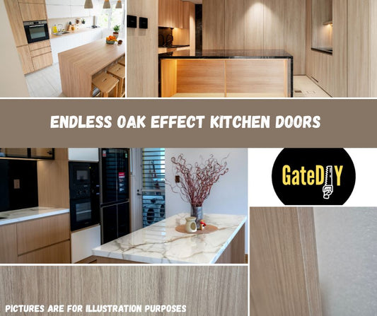 Endless Oak effect kitchen replacement doors. Made to any size. Free UK delivery