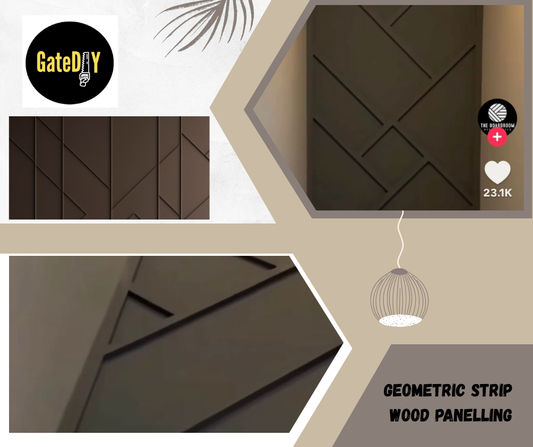 Geometric wall panelling kits, Pre-cut MDF feature wall design strips.