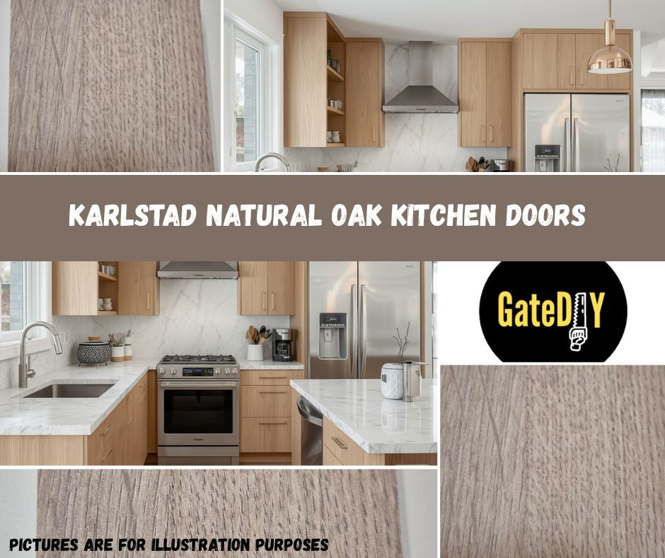 Karlstad Natural Oak effect kitchen replacement doors. Made to any size. Free UK delivery