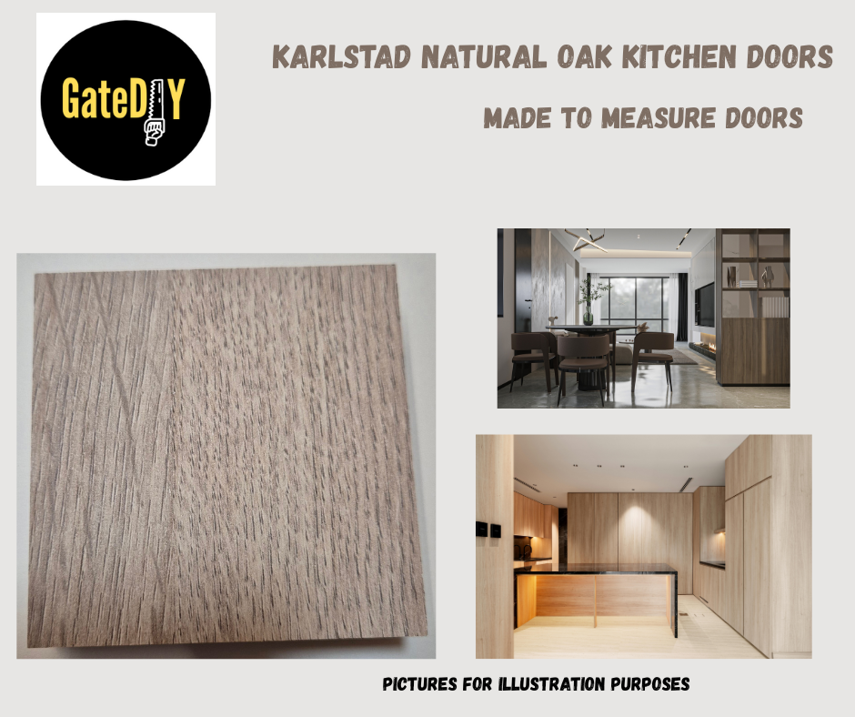 Karlstad Natural Oak effect kitchen replacement doors. Made to any size. Free UK delivery
