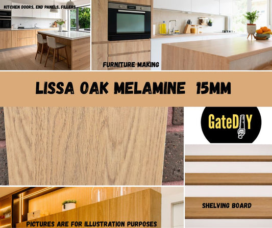 Lissa Oak Melamine,Oak effect shelving or furniture board COLLECTION ONLY