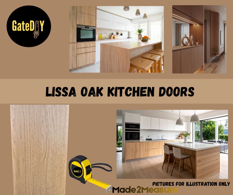 Lissa Oak effect kitchen replacement doors. Made to any size. Free UK delivery