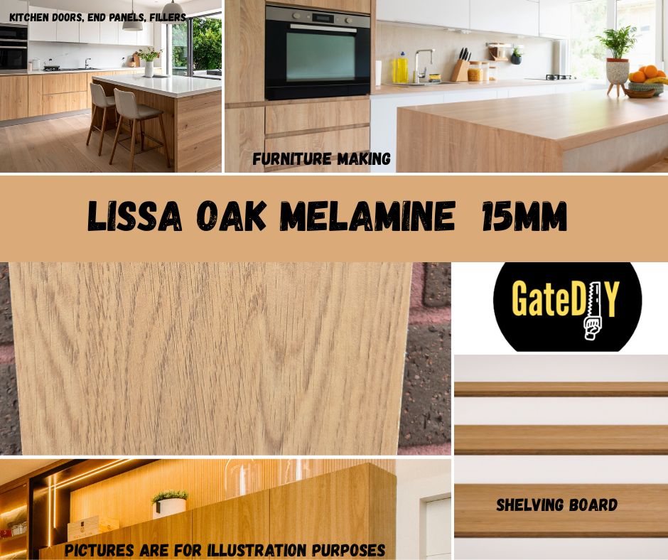 15mm Lissa Oak Melamine Faced Chipboard MFC shelving Board
