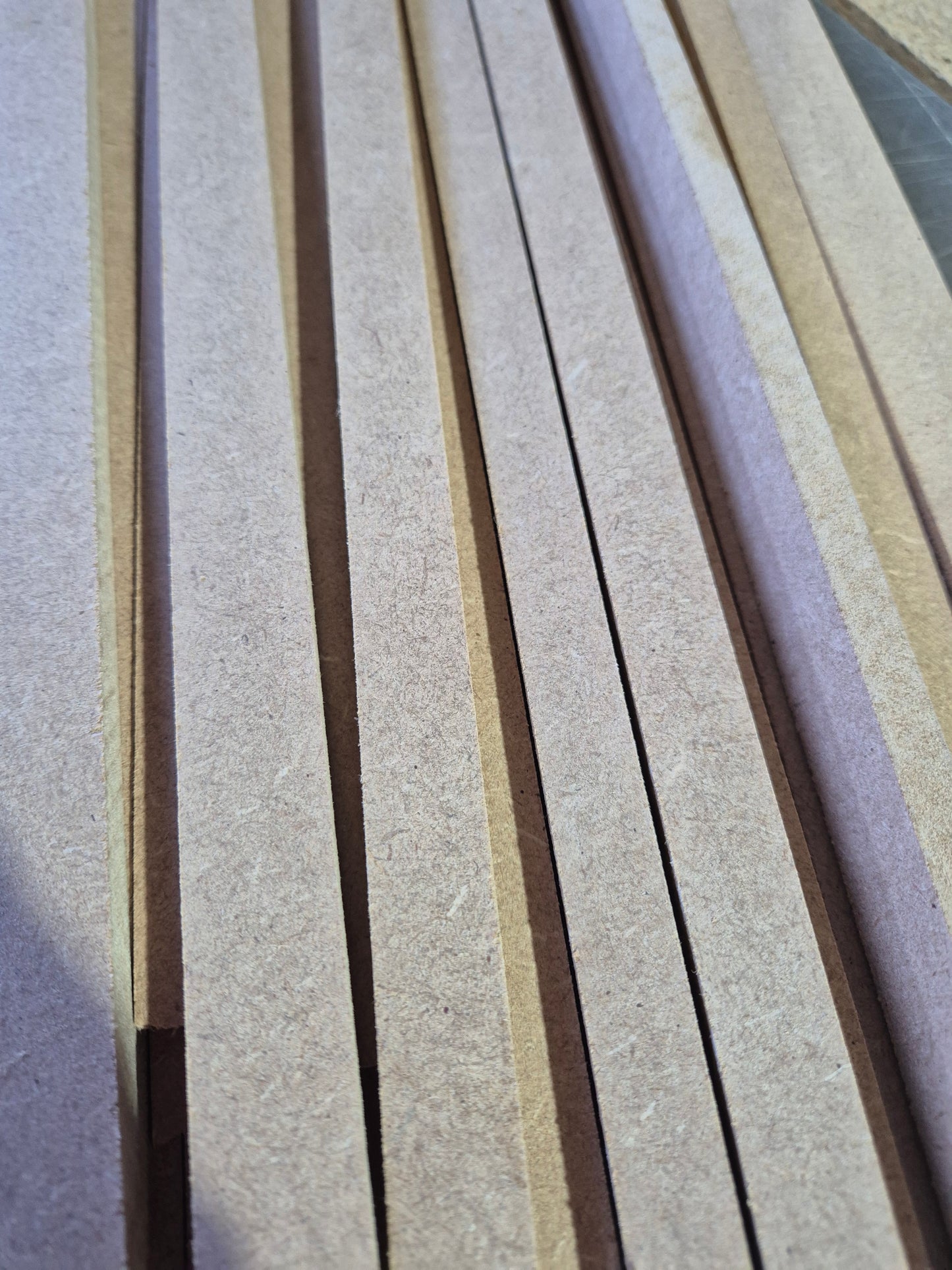 Geometric Modern MDF Strip wood wall panelling kit. Free UK delivery