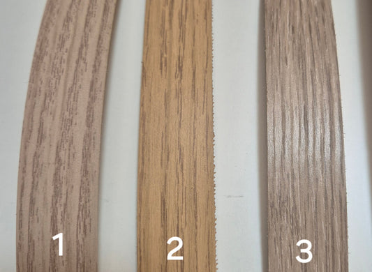NEW Oak effect edging strips, 22mm iron on melamine edging finishes the raw ends of boards