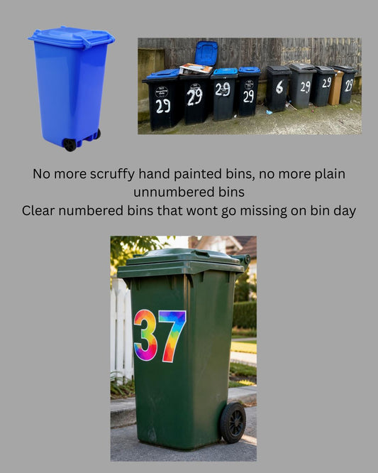 Wheelie bin number stickers to clearly indentify your bin