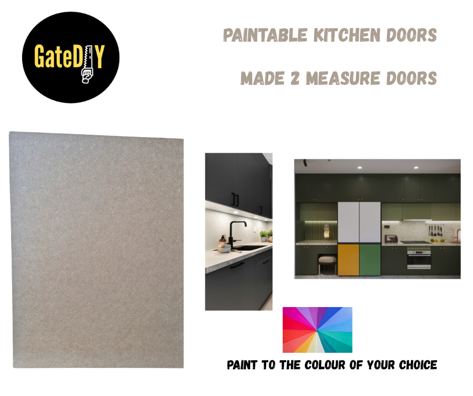 Paintable MDF replacement cupboard doors,  Made to any size. Free UK delivery