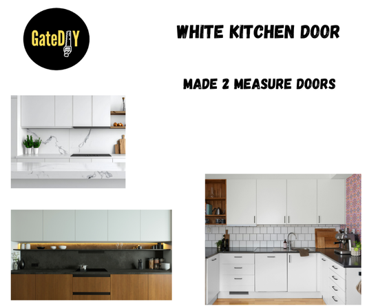 Kitchen Door, Slab design simple white cupboard doors. Ideal low budget, inexpensive kitchen door replacement