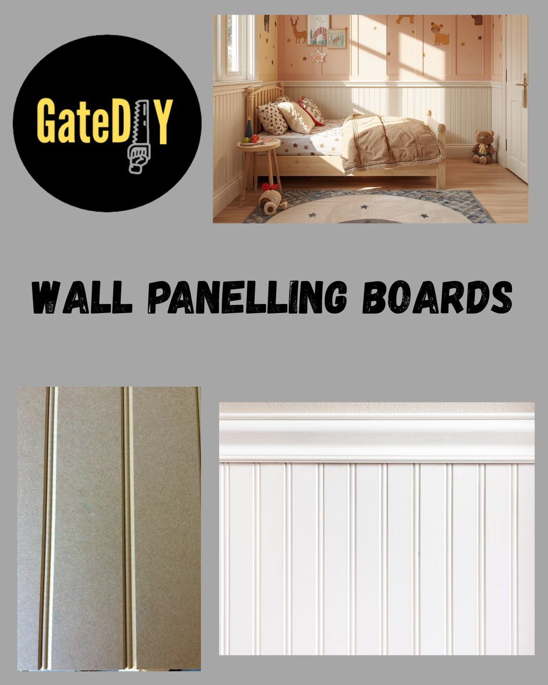 Wall panelling boards, T&G effect feature wall panelling boards