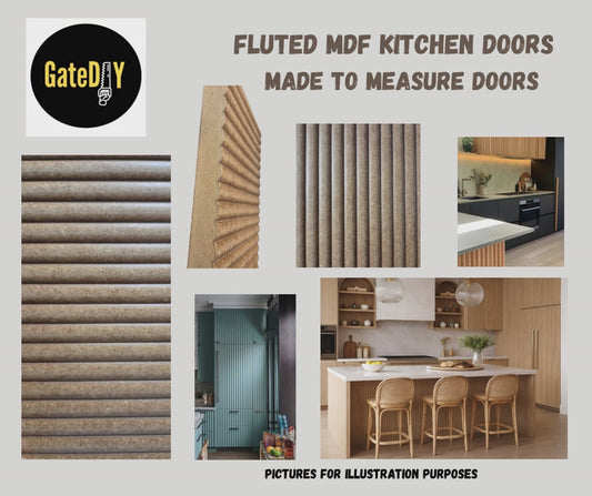 Paintable ribbed cupboard doors,Fluted replacement Kitchen doors.Made to any size. Free UK delivery