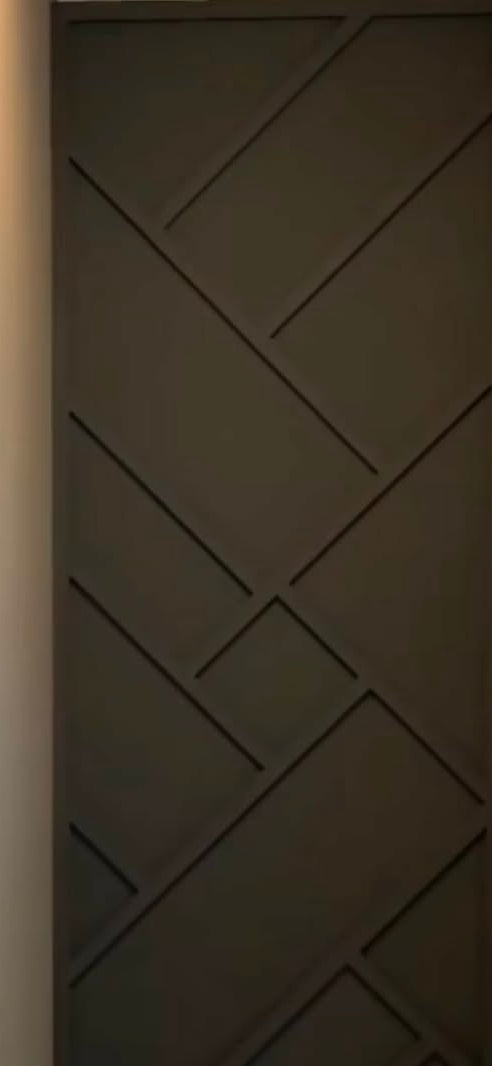 Geometric Modern MDF Strip wood wall panelling kit. Free UK delivery