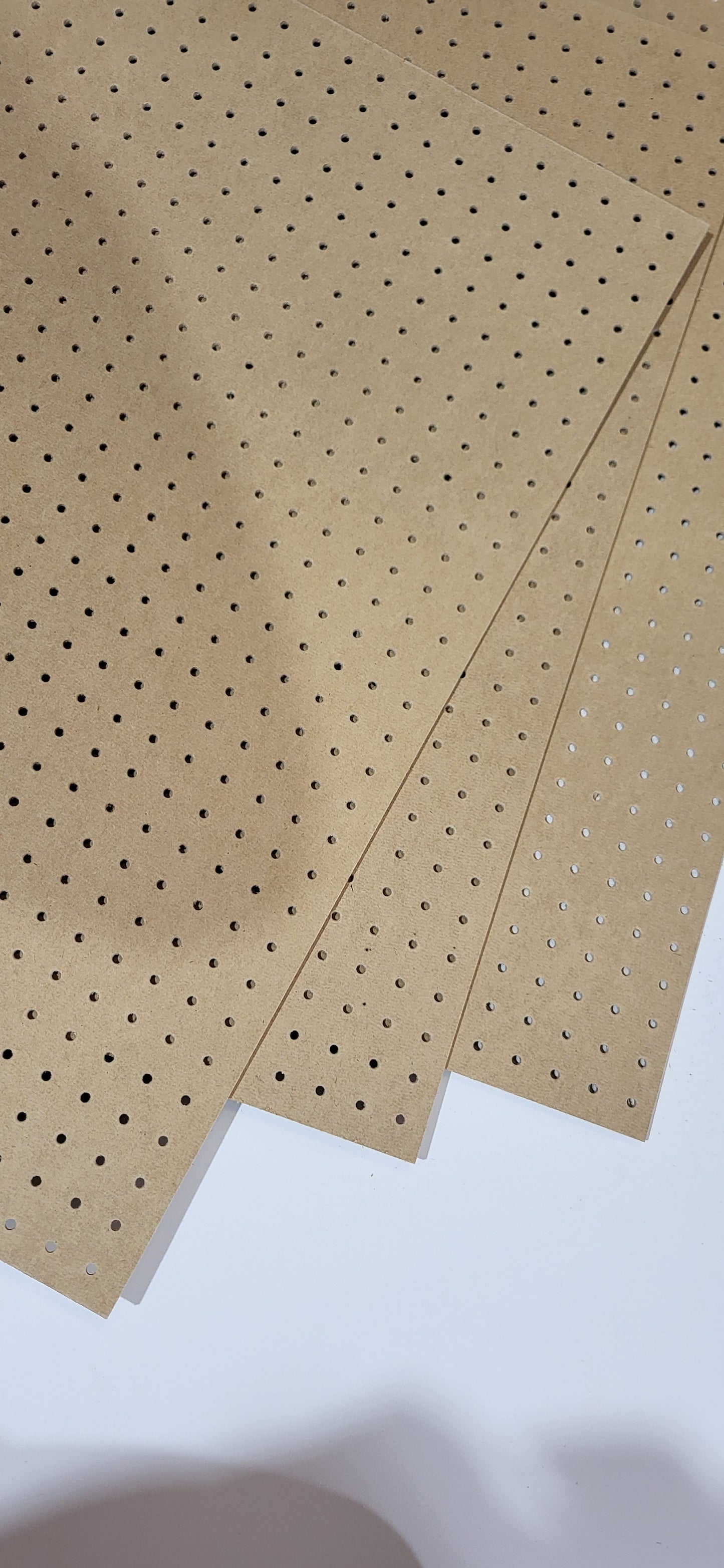 Pack Of 3 1200x600mm Pegboard Sheets 3.5mm Thick 18mm Hole Centres