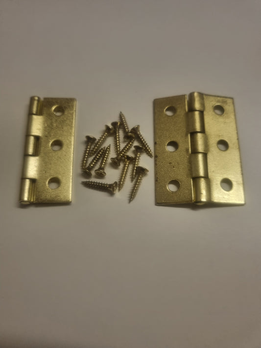 Butt Hinge in various sizes. Electro Brassed or Bright Zinc Plated.  Suitable for internal or cupboard doors.