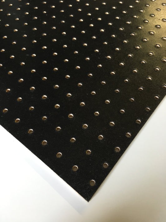 Black Painted Pegboard 1200 x 600 x 6mm Pack 4, Inc 4 fixing kits with black covers