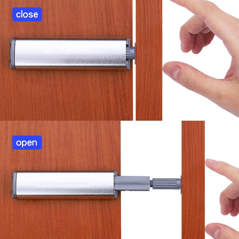 White spring piston, handleless door opening, magnetic push catch ...