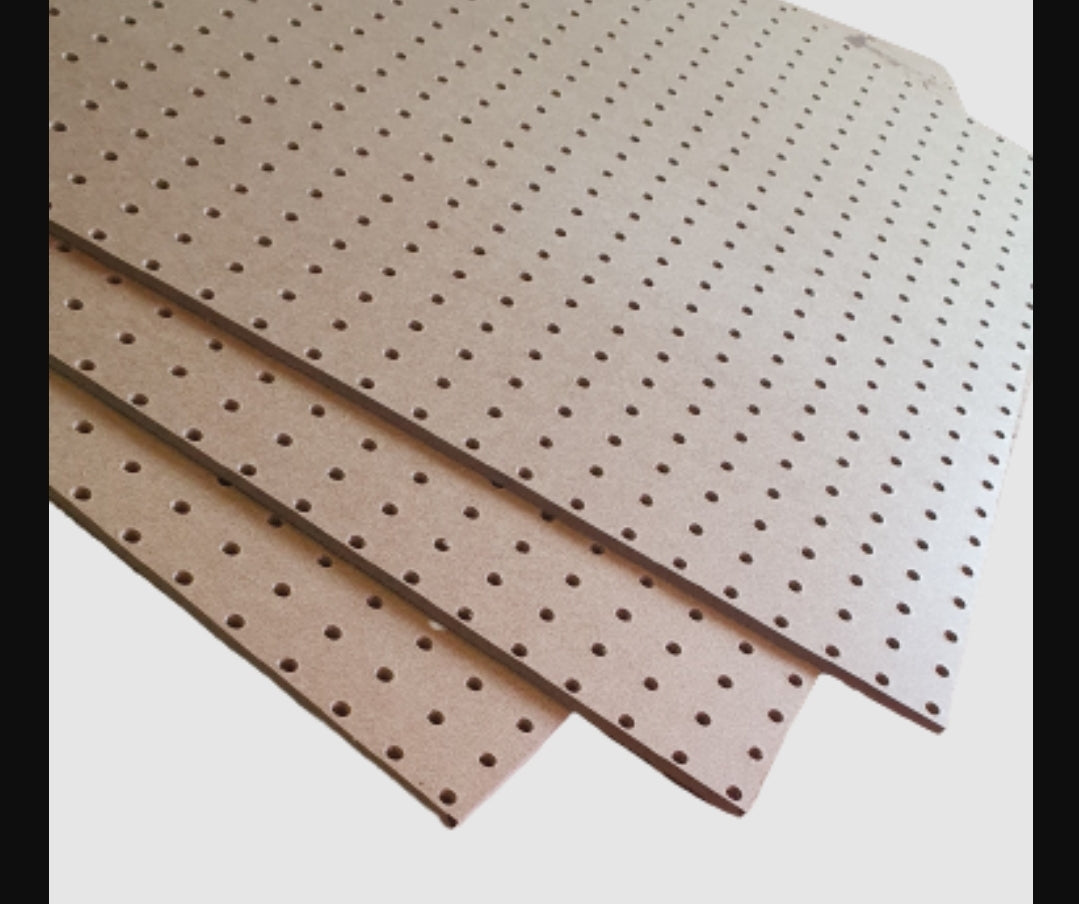 Pack Of 3 600x600mm Pegboard Sheets 6mm Thick with 25mm Hole Centres